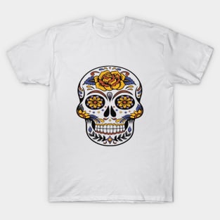 calavera sugar Skull Colorfull Skull Died Day Rose Mexican Mask Gift T-Shirt